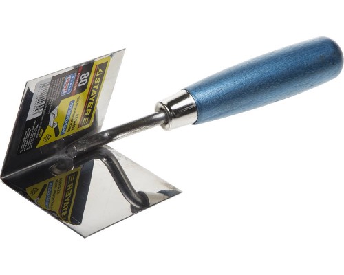 Кельма для внутренних углов 80x60 мм, нержавеющее полотно, деревянная рукоятка STAYER 0836