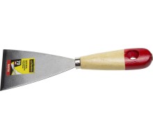 Шпатель для удаления ржавчины MAXFlat, 70 мм, усиленное стальное полотно, деревянная ручка STAYER 1002-70