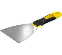 Нержавеющий шпатель PROFlat, 100 мм, х-образное профилированное полотно, облегченная двухкомпонентная ручка STAYER 10045-10