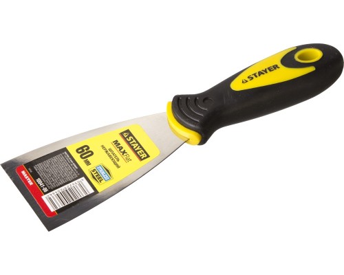 Шпатель MAXFlat, 60 мм, профилированное полотно, двухкомпонентная ручка, нержавеющий STAYER 10041-06