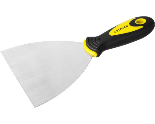 Шпатель MAXFlat, 120 мм, профилированное полотно, двухкомпонентная ручка, нержавеющий STAYER 10041-12