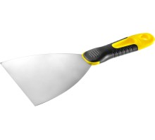 Нержавеющий шпатель PROFlat, 120 мм, х-образное профилированное полотно, облегченная двухкомпонентная ручка STAYER 10045-12