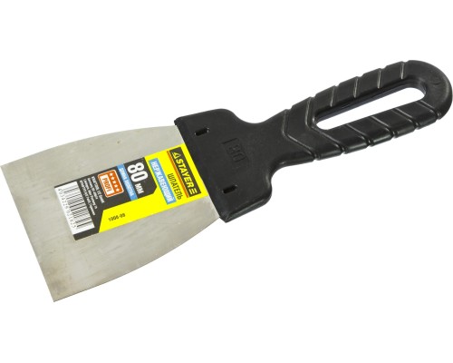 Нержавеющий шпатель PROFlat, 80 мм, пластиковая ручка STAYER 1008-08