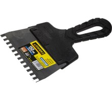 Нержавеющий фасадный шпатель PROFlat, 150 мм, зуб 6x6 мм, пластиковая ручка, зубчатый STAYER 1009-15-06