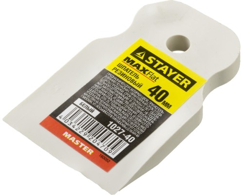 Резиновый шпатель MAXFlat, 40 мм, для затирки швов эластичный, белый STAYER 1027-40