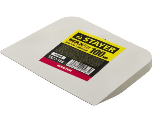 Резиновый шпатель MAXFlat, 100 мм, для затирки швов эластичный, белый STAYER 1027-100