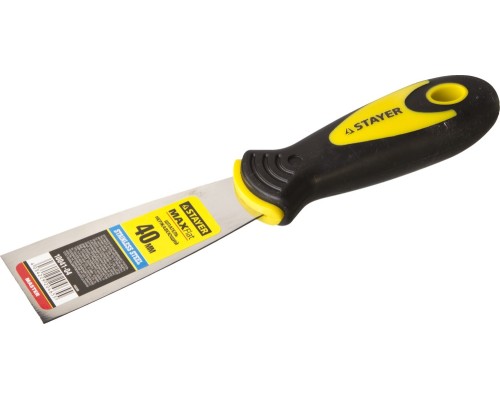Шпатель MAXFlat, 40 мм, профилированное полотно, двухкомпонентная ручка, нержавеющий STAYER 10041-04