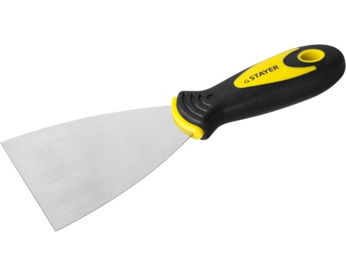 Шпатель MAXFlat, 100 мм, профилированное полотно, двухкомпонентная ручка, нержавеющий STAYER 10041-10
