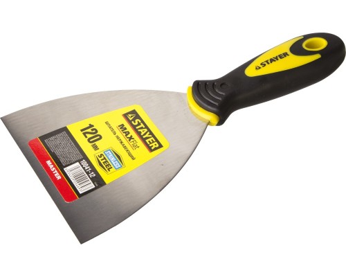Шпатель MAXFlat, 120 мм, профилированное полотно, двухкомпонентная ручка, нержавеющий STAYER 10041-12