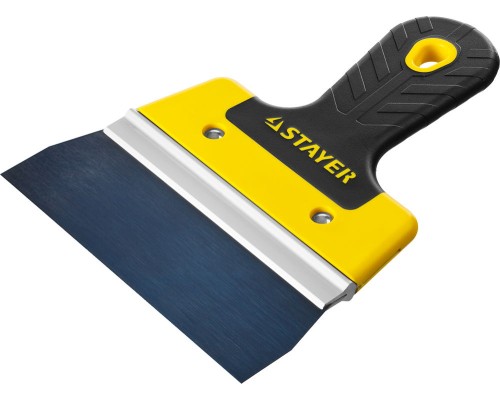 Фасадный шпатель PROFlat, 150 мм, усиленная алюминиевая направляющая, двухкомпонентная ручка, анодированный STAYER 10045-15