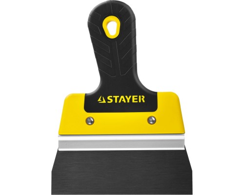 Фасадный шпатель PROFlat, 150 мм, усиленная алюминиевая направляющая, двухкомпонентная ручка, анодированный STAYER 10045-15