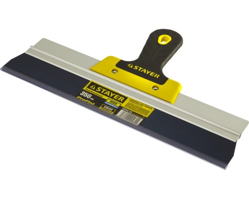Фасадный шпатель PROFlat, 350 мм, усиленная алюминиевая направляющая, двухкомпонентная ручка, анодированный STAYER 10045-35