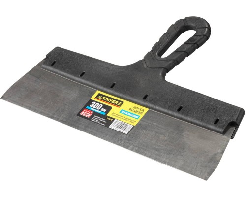 Нержавеющий фасадный шпатель PROFlat, 300 мм, пластиковая ручка STAYER 1008-30