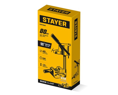 Стойка для дрели ход 80 мм, 90°, с быстрозажимными тисками STAYER 32240_z01