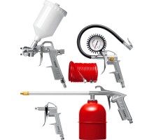 Универсальный набор пневмоинструмента ORION-5G, 5 предметов, с верхним бачком STAYER 06488-H5_z01