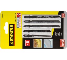 Набор полотен для лобзика T-хвост., по дереву и металлу, 5 шт, UNIVERSAL №2 STAYER 15980-H5-2