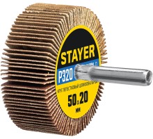 Круг шлифовальный лепестковый d 50x20 мм, P320, на шпильке d 6 мм STAYER 36607-320