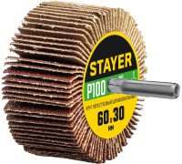 Круг шлифовальный лепестковый d 60x30 мм, P100, на шпильке d 6 мм STAYER 36608-100