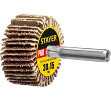 Круг шлифовальный лепестковый d 30x15 мм, P60, на шпильке d 6 мм STAYER 36606-060