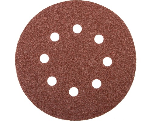  Круг шлифовальный универсальный "MASTER" из абразивной бумаги на велкро основе, 8 отверстий, Р40, 125мм STAYER 35452-125-040