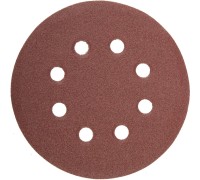 Круг шлифовальный универсальный "MASTER" из абразивной бумаги на велкро основе, 8 отверстий, Р80, 125мм STAYER 35452-125-080
