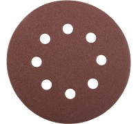  Круг "PROFI" из абразивной бумаги на велкро основе, 8 отв., P80, 125мм STAYER 3580-125-080