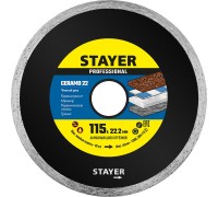 Сплошной сплошной алмазный диск Ceramo-22, d 115 мм, (22.2 мм, 5x1.9 мм) STAYER 3664-115_z02