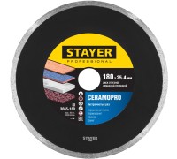 Сплошной алмазный диск Сeramo-25, d 180 мм, (25.4 мм, 5x2.2 мм) STAYER 3665-180_z02