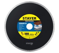Сплошной алмазный диск Ceramo-22, d 180 мм, (22.2 мм, 5x2.2 мм) STAYER 3664-180_z02