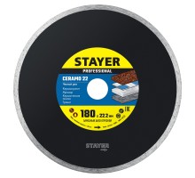Сплошной алмазный диск Ceramo-22, d 180 мм, (22.2 мм, 5x2.2 мм) STAYER 3664-180_z02