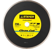 Сплошной алмазный диск Clean Cut, 230 мм, (22.2 мм, 5x2.4 мм) STAYER 3664-230_z01