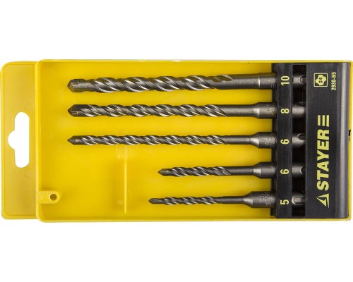 Набор бур SDS-plusов 5 шт: 5/6x110. 6/8/10х160 мм STAYER 2930-H5