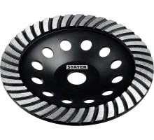 Сегментированная алмазная шлифовальная чашка Турбо, d 180 мм STAYER 33380-180_z02