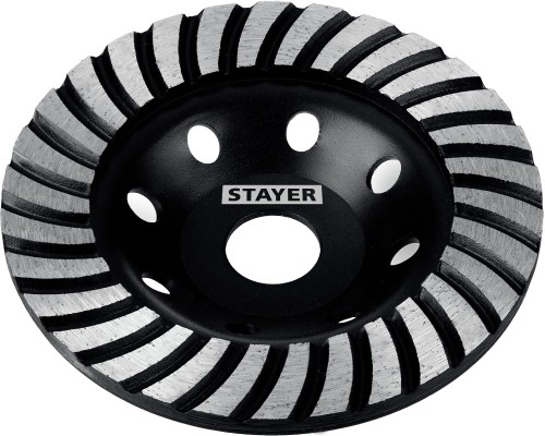 Сегментированная алмазная шлифовальная чашка Турбо, d 125 мм STAYER 33380-125_z02