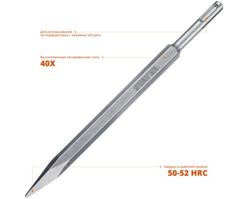 Пикообразное зубило Gorilla Force, 250 мм, SDS-Plus STAYER 29351-00-250_z02