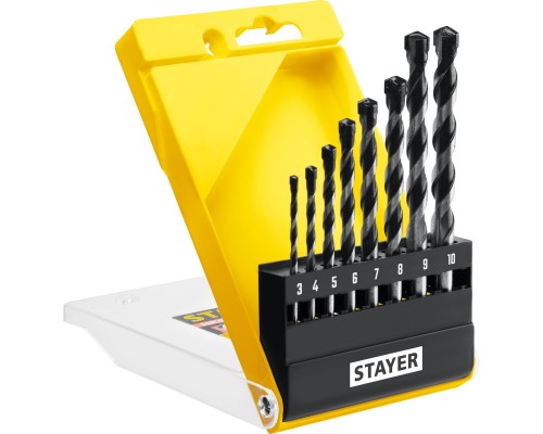 Набор сверл по бетону Hercules 8 шт: d 3-4-5-6-7-8-9-10 мм STAYER 2915-H8_z02