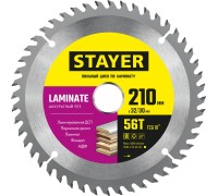 Пильный диск по ламинату Laminate, 210x32/30 мм, 56Т, аккуратный рез STAYER 3684-210-32-56_z01