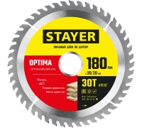 Пильный диск по дереву Optima, 180x30/20 мм, 30Т, оптимальный рез STAYER 3681-180-30-30_z01