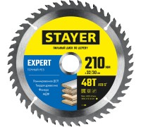 Пильный диск по дереву Expert, 210x32/30 мм, 48Т, точный рез STAYER 3682-210-32-48_z01