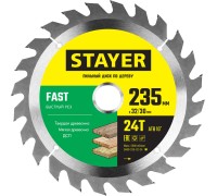 Пильный диск по дереву Fast, 235x32/30 мм, 24Т, быстрый рез STAYER 3680-235-32-24_z01