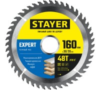 Пильный диск по дереву Expert, 160x30/20 мм, 48T, точный рез STAYER 3682-160-30-48_z01