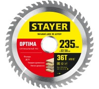 Пильный диск по дереву Optima, 235x32/30 мм, 36Т, оптимальный рез STAYER 3681-235-32-36_z01