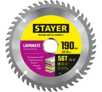 Пильный диск по ламинату Laminate, 190x30/20 мм, 56Т, аккуратный рез STAYER 3684-190-30-56_z01