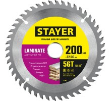 Пильный диск по ламинату Laminate, 200x32/30 мм, 56Т, аккуратный рез STAYER 3684-200-32-56_z01