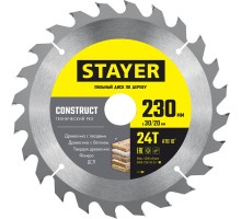 Пильный диск по дереву Construct, 230x30/20 мм, 24Т, технический рез STAYER 3683-230-30-24_z01