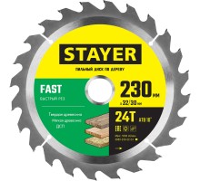 Пильный диск по дереву Fast, 230x32/30 мм, 24Т, быстрый рез STAYER 3680-230-32-24_z01