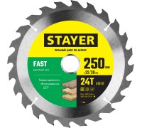Пильный диск по дереву Fast, 250x32/30 мм, 24Т, быстрый рез STAYER 3680-250-32-24_z01