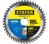 Пильный диск по дереву Expert, 185x30/20 мм, 48Т, точный рез STAYER 3682-185-30-48_z01