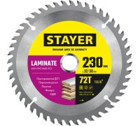 Пильный диск по ламинату Laminate, 230x32/30 мм, 72Т, аккуратный рез STAYER 3684-230-32-72_z01