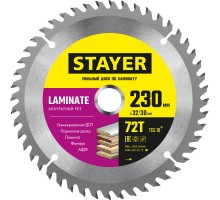 Пильный диск по ламинату Laminate, 230x32/30 мм, 72Т, аккуратный рез STAYER 3684-230-32-72_z01